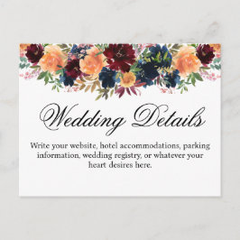 金ゴールドブルゴーニュワイン海軍ブルー詳細エンクロージャ ポストカード