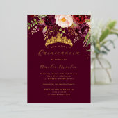 金ゴールドブルゴーニュ咲くキンセアニェラ 箔招待状 (立ち正面)