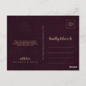 金ゴールドブルゴーニュ書道ありがとう ポストカード (裏面)