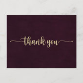金ゴールドブルゴーニュ書道ありがとう ポストカード (正面)