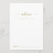 金ゴールドブルゴーニュ書道結婚のアドバイスカード アドバイスカード (正面)