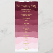 金ゴールドブルゴーニュ水彩グラデーション結婚式 プログラム (裏面)