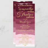 金ゴールドブルゴーニュ水彩グラデーション結婚式 プログラム (正面/裏面)