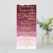 金ゴールドブルゴーニュ水彩グラデーション結婚式 プログラム (スタンド正面)