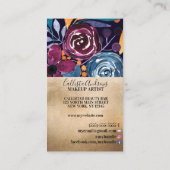 金ゴールドブルゴーニュ海軍マスタード水彩花 名刺 (裏面)