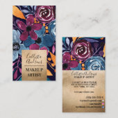 金ゴールドブルゴーニュ海軍マスタード水彩花 名刺 (正面/裏面)