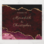 金ゴールドブルゴーニュ結婚アゲート スパークリングワインラベル (シングルラベル)