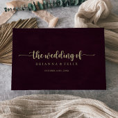 金ゴールドブルゴーニュ結婚書道のゲストブック ゲストブック