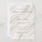 金ゴールドブルゴーニュ赤スパークルドレス甘い16 招待状 (裏面)