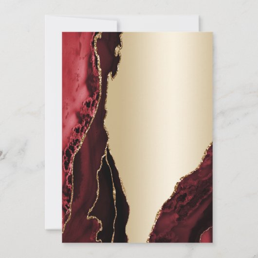 金ゴールドブルゴーニュ赤瑪瑙サプライズ80誕生日 招待状 (裏面)