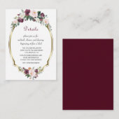 金ゴールドブルゴーニュ赤面結婚フローラ詳細 エンクロージャーカード (正面/裏面)