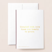 金ゴールドブルゴーニュ降る雪の木クリスマス 箔カード (裏面封筒付き)