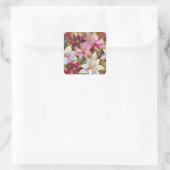 金ゴールドブルゴーニュ青銅ピンクレッドポインセチア スクエアシール (バッグ)