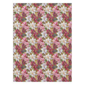 金ゴールドブルゴーニュ青銅ピンクレッドポインセチア テーブルクロス (正面)