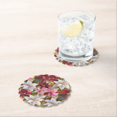 金ゴールドブルゴーニュ青銅ピンクレッドポインセチア ペーパーコースター (インサイチュ)