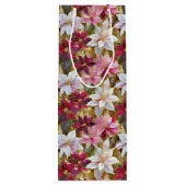 金ゴールドブルゴーニュ青銅ピンクレッドポインセチア ワインギフトバッグ (裏面)