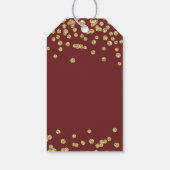 金ゴールドブルゴーニュ40歳の誕生日ありがとう紙吹雪 ギフトタグ (裏面)