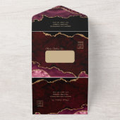 金ゴールドブルゴーニュAgateすべてワンウェディング招待 オールインワン招待状 (外側)