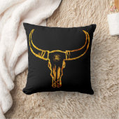 金ゴールドブルスカルスロークッション クッション (ブランケット)