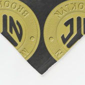 金ゴールドブルックリン地下鉄トークンパターン フリースブランケット (角)