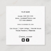 金ゴールドブルマスティフドッグウォーカートレーナーパピーシッター スクエア名刺 (裏面)