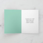 金ゴールドブルーお洒落ミントクリスマスツリー カード (内部)