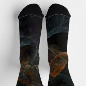 金ゴールドブルーとグレーの抽象芸術 ソックス (上部)