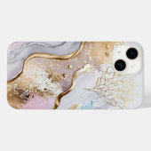 金ゴールドブルーとパープル大理石 Case-Mate iPhoneケース (裏面 (横))