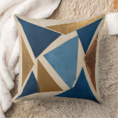 金ゴールドブルーとブロンズの三角形 クッション (ブランケット)