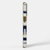 金ゴールドブルーとベージュの抽象芸術 ストライプ Case-Mate iPhoneケース (裏面 / 右)