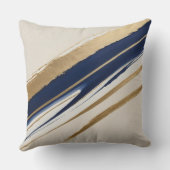 金ゴールドブルーとベージュ抽象芸術 クッション (裏面)