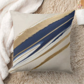 金ゴールドブルーとベージュ抽象芸術 クッション (ブランケット)