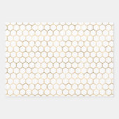 金ゴールドブルーと金ゴールドアピールクイーンビー ラッピングペーパーシート (正面2)