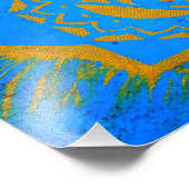 金ゴールドブルーのチベット語タントラ記号 フォトプリント            (角)