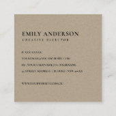 金ゴールドブルーの葉の馬の水のカラープロフェッショナル スクエア名刺 (裏面)