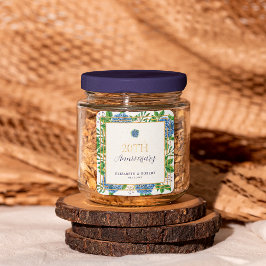 金ゴールドブルーアジサイ結婚20周年記念パーティー スクエアシール