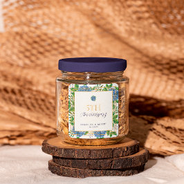 金ゴールドブルーアジサイ結婚5周年記念パーティー スクエアシール