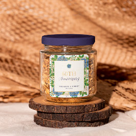 金ゴールドブルーアジサイ結婚60周年記念パーティー スクエアシール