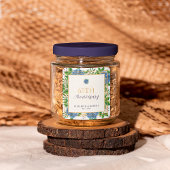 金ゴールドブルーアジサイ結婚65周年記念パーティー スクエアシール