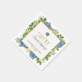 金ゴールドブルーアジサイ結婚70周年 スタンダードカクテルナプキン (角)