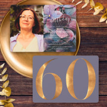 金ゴールドブルーアジサイ60誕生日写真