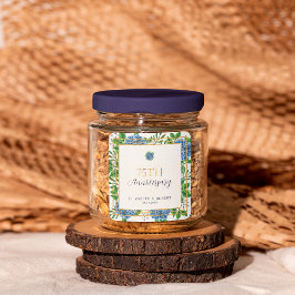 金ゴールドブルーアジサイ75結婚周年記念パーティー スクエアシール