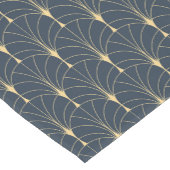 金ゴールドブルーアールデコファンパターン ショートテーブルランナー (コーナー)