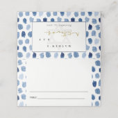 金ゴールドブルーインジゴ水色ドットバーバルミツワー プレイスカード (外部開封)