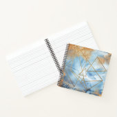 金ゴールドブルーウォーターの色抽象芸術名スクリプト ノートブック (内部)