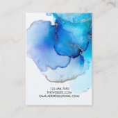 金ゴールドブルーウォーターカラーイヤリングディスプレイカード 名刺 (裏面)