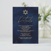 金ゴールドブルーウォーターカラーバー（ユダヤ教の）バル・ミツバー詳細 エンクロージャーカード (スタンド正面)