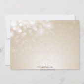 金ゴールドブルーオーナメントスノーフレークスウィンターブライダルシャワー 招待状 (裏面)