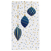 金ゴールドブルークリスマスオーナメント スモールペーパーバッグ (裏面)