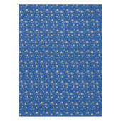 金ゴールドブルークリスマススターズ陽気なヴィンテージブライト テーブルクロス (正面)